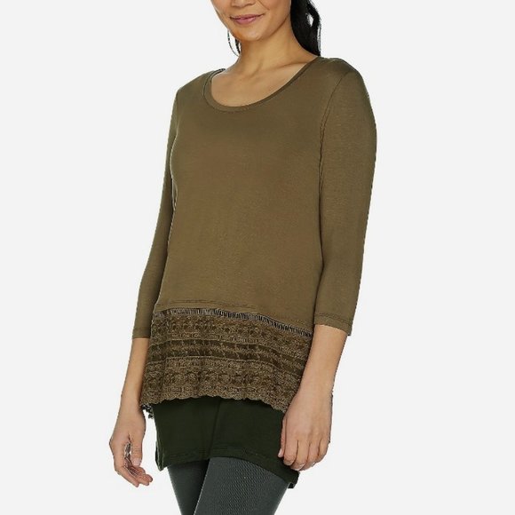 LOGO by Lori Goldstein Embroidered Knit Top and Tank Twin Set   12440 - Picture 1 of 2